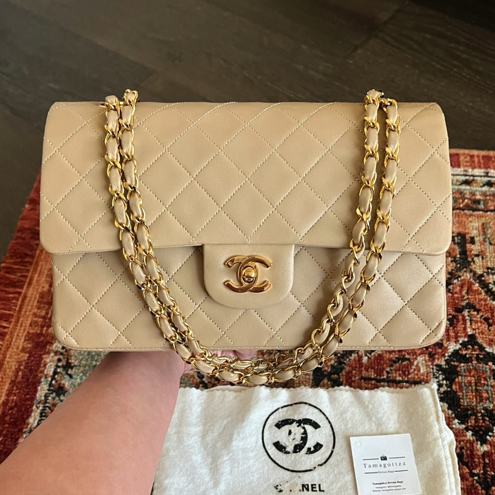 ❌SOLD❌Chanel Classic Vintage Medium Beige Double Flap Bag